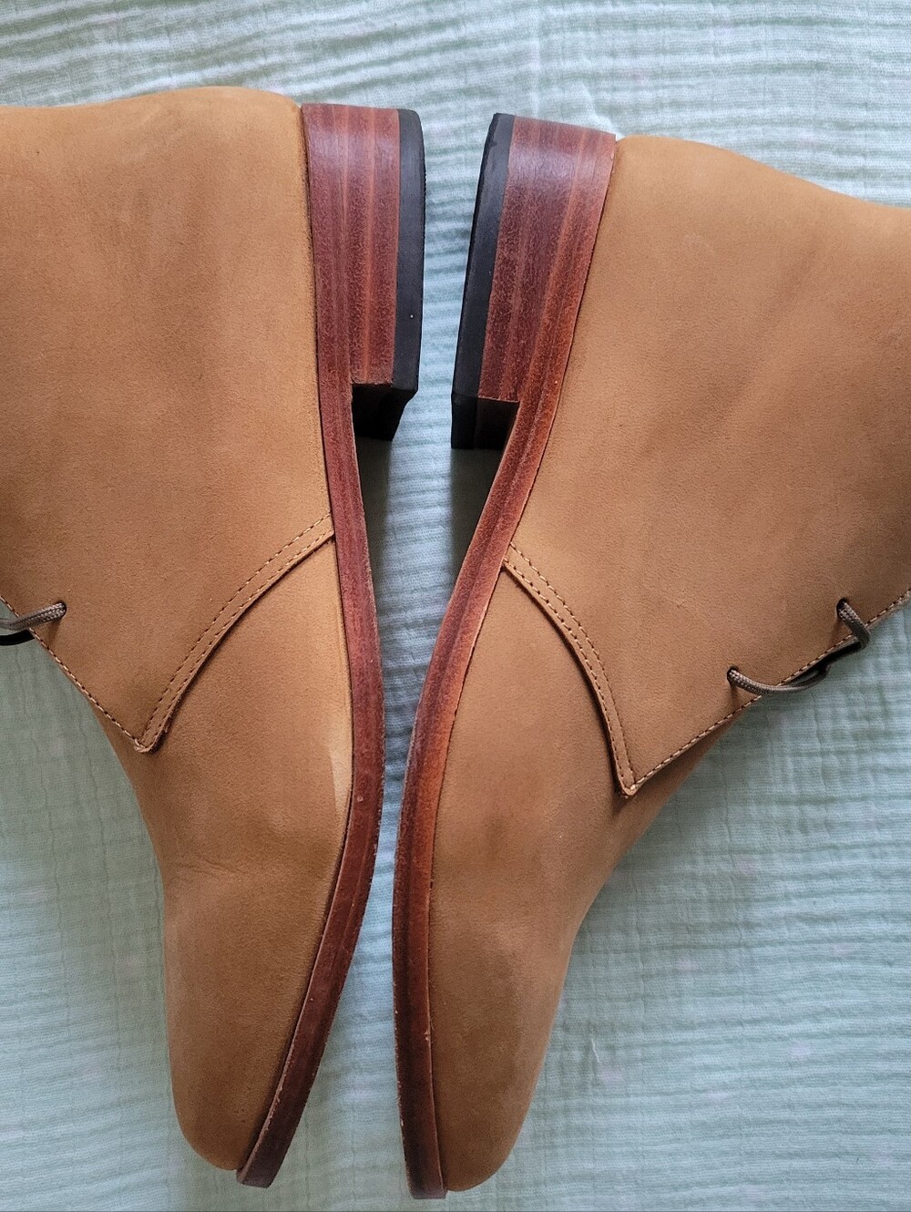 Nisolo Isa Suede Leather Lace Up Chukka Booties, Sand Suede - Size 8.5 - Picture 9 of 16